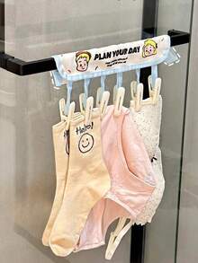 Lazy School Hotel Artifact Folding Portable Fabric Hanger Business Travel Underwear Socks Drying Hanger Clip - Multicolor - View 3