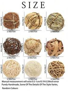 9 件套小型动物咀嚼磨牙玩具，包括兔子球、兔子、仓鼠、豚鼠咀嚼玩具，圣诞礼物、训练礼物、情人节礼物、小型动物礼物 - 彩色 - 查看 10