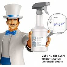 MR.SIGA 16 Oz Empty Plastic Spray Bottles For Cleaning Solutions Heavy Duty Household Reusable Spray Bottles With Measurements And Adjustable Leak Proof Nozzle 3 Pack - WhiteGrey - View 3