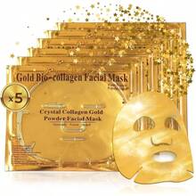 Collagen Gold Gel Face 24k - Lujosa Mascarilla de Gel Antienvejecimiento - Mascarilla de Tela - Hidratante y Rejuvenecedora - Reduce Lneas Finas, Ojeras y Ojos Hinchados - inicial - Ver 2