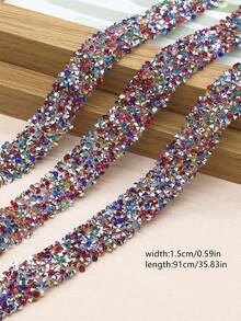 1入組自黏式樹脂水鑽條服裝配件DIY裝飾