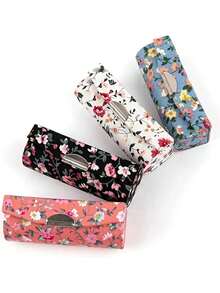Ladies' Floral Lipstick Case With Mirror Lid, Floral Lipstick Organiser With Mirror, Mirrored Floral Lipstick Case Lipstick Storage Box, Ideal For Travel Or Gifting Cosmetic Storage Set, Makeup Travel Organiser, Handbag Organiser Cosmetic Storage Set, Makeup Travel Bag, Handbag Organiser - Mother's Day Gift, Festive Gift, Travel Accessory, Cosmetic Storage, Bathroom Organiser, Gift For Women,3.3*1.2*1.2in - Multicolor - View 12