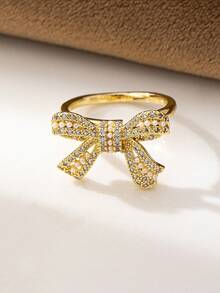 1 pieza Anillo de declaración de flor de serpiente de circonita de cobre de lujo para mujeres, joyas de anillos apilables de uso diario de moda y de alta calidad, chapado en oro de 18K