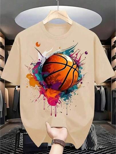 Blusa Camiseta Meninos de Manga Curta Estilo Casual para Menino com Estampa Gráfica de Coração e Caminhão de Reboque