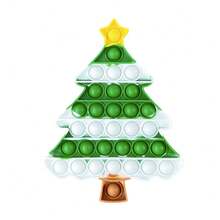 Grüner Weihnachtsbaum Push Bubble sensorisches Fidget Spielzeug, Stress Relief Knall-Spielzeug für Erwachsene und Kinder, Partydekoration und Geschenke für Weihnachten, Halloween, Entspannungsspielzeug für Jungen und Mädchen
