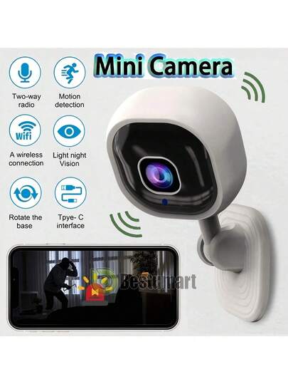 Easypie Selection GoodChoice 1pc 2mp Indoor Wifi Security Camera Slimme Monitor, Night Vision, Human Detection, Ip Camera, Two Way Talk, Video Monitoring view 3