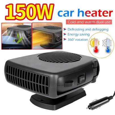 12V Portable Car Heater, Suitable For Automotive Windshield, With Defogging Function, 2-In-1 Fast Heating And Cooling, 360-Degree Rotatable Defroster