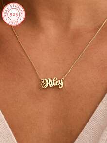 925 Sterling Silber personalisierte englische Namens-Herz-Anhänger Halskette, einzigartiges und bedeutungsvolles Geschenk, warmes und charakteristisches Schmuckzubehör, luxuriöser unisex Schmuck, Überraschungsgeschenk für Liebhaber, Freunde und Familie, minimalistisch, elegant, romantisch, bohemian Stil Accessoire - Verschiedenfarbig - Übersicht 5
