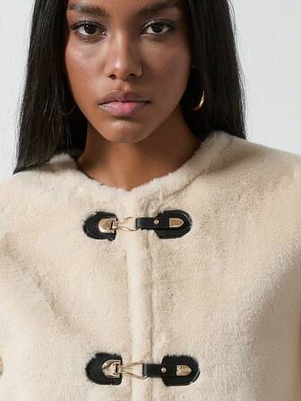 Se-Hore 2025 女士秋冬新款时尚单品，日常通勤及街头风，舒适休闲，ins风，欧美休闲拉链仿皮草外套