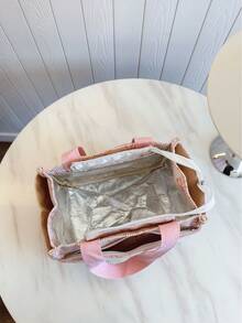 Elegant Mother Bag With Bow Decor, Large Capacity Tote Bag, Minimalist & Versatile, Suitable For Outings, Students And Office Workers, Can Be Used As Lunch Box Insulator - Pink - View 10