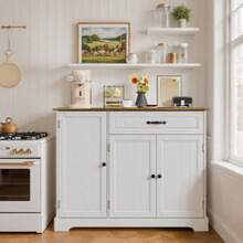 Kitchen Cabinet, Sideboard, Kitchen Furniture, 1 Drawer, 3 Doors, Anti-Tip Device And Magnetic Cabinet Doors - Retro Color - View 9