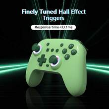 Purple Wireless Gamepad With Hall Effect Triggers For Precise Control - Rechargeable Wireless Game Controller, Ergonomic Design, Turbo Function Keys, Real Gaming Experience - 綠色 - 查看 2