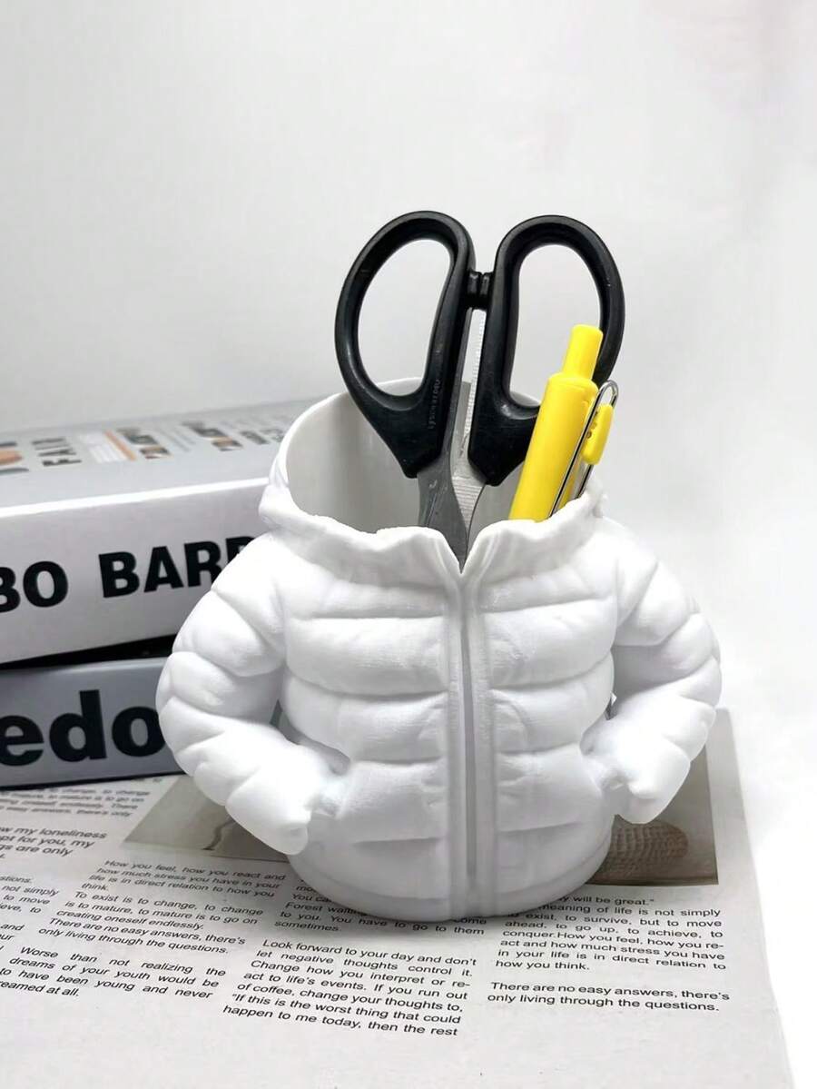 1 pieza Soporte de bolígrafo de escritorio, en una variedad de colores. 10,5 x 14 x 10 cm, un soporte de bolígrafo con diseño de chaqueta novedoso y un contenedor de almacenamiento de escritorio, un regalo creativo nuevo para estudiantes, una necesidad diaria para oficinas y dormitorios - Multicolor - Ver 1