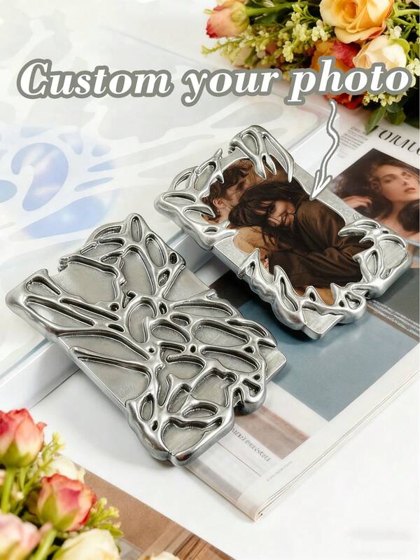 1pc Custom-Shaped Card Holder, Custom Photo, Electroplated Minimalistic Style Student Campus Card Holder, Portable Work ID Protector, Suitable For Employee Badges, Card Wallets, Business Card Holders, Credit Card Holders, ID Card Holders, And Women's Card Wallets. Suitable For Campus Or Work Settings, Unisex, Everyday Plastic Bus Card Holder Accessory, Badge Protector.