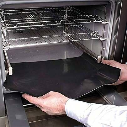 1pc Heavy Duty Nonstick Mat, Reusable Protective Oven Liner, Universal Fit For Electric & Gas Ovens, Grill Accessories,Premium Non-Stick Silicone Adventure Cooking Mat - Reusable, Heat-Resistant & Easy Clean - Perfect For RV, Camping, Outdoor Baking, Grilling & Microwaving - Extra Large Silicone Oven Liner