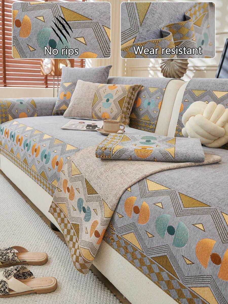 1件装四季通用沙发垫套，现代简约防滑沙发座垫保护套，防尘可水洗沙发套，浅灰色柔软不易褪色，宠物友好，适用于L型沙发和1/2/3/4人沙发