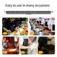 Waterproof & Oil-Resistant PU Leather Apron, Suitable For Catering, Kitchen, Cafeteria, Chef, Industrial Use, Thick & Large Size, Waist & Halter - Multicolor - View 9