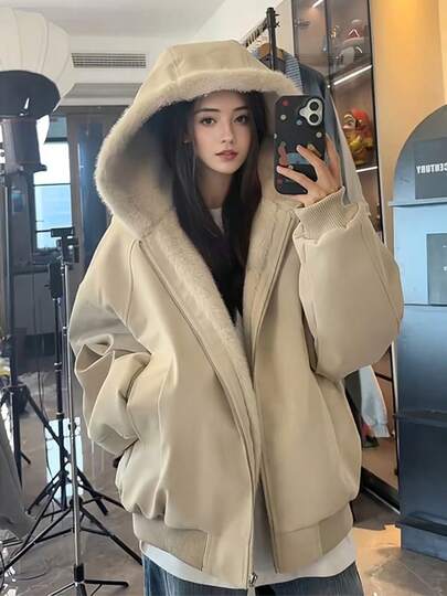 秋冬定番 快適ファーフードカジュアルジャケット バーサタイル着こなし可能 ギフトにもぴったり 日常カジュアルあらゆる場面で活躍