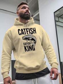 Sudadera Casual para Hombre Catfish King - Cómoda Sudadera de Invierno con Estampado de Moda, Manga Larga, Ajuste Regular, Perfecta para Otoño e Invierno, Ropa Catfish - Negro - Ver 8