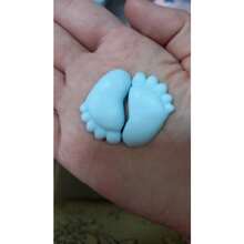 Kit Of 50 Pairs Of Mini Foot-Shaped Soaps, 3.5cm (100 Units) For Baby Gender Reveal Party. - 藍色 - 查看 5