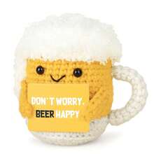 Positive Energy Crochet Beer Gift Set With Inspirational Card, Handmade To Spread Uplifting Mood And Relieve Stress, Cute Birthday Or Office Desk Decor - Multicolor - View 8