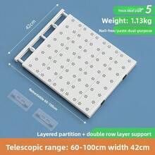 可调节置物架：金属和塑料材质，适用于厨房、浴室或衣柜 - 多功能可扩展置物架，带可调节层板