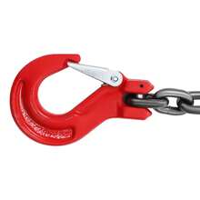 ZhdnBhnos Chain Sling, 5/16 Inch X 10Ft Lifting Chains With Hooks, G80 Engine Chain Hoist, 5 Tons/11,000lbs With 2 Leg Grab Hooks For Mining, Machinery, Ports, Building (Red) - Variant2 - View 9