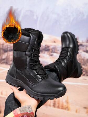 Nuevas botas de nieve de invierno cálidas y de felpa para hombres, zapatos deportivos para senderismo al aire libre, botas unisex para exteriores, botas de senderismo