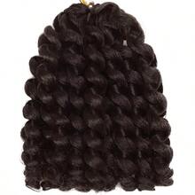 GSYY 3 Packs 2X Let Wand Curl Amaican Bounce 8 Inch Dark Brown Nthetic Crochet Hair Extensions Pre Looped Crochet Hair Crochet Braiding Hair 20 Roo #4 - Black - View 2