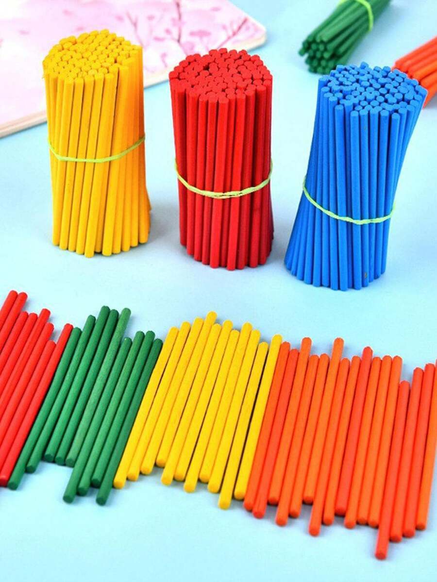 100pcs/Set Colorful Children's Math Arithmetic Teaching Aids, Numeric Rods, Elementary Student Counting Sticks, Math Learning Tools