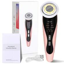 电动面部颈部提拉按摩器 7色灯光面部按摩器 LED灯振动按摩器美容仪 400mAh - 彩色 - 查看 2