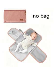 1pc Baby Diaper Bag Backpack With Changing Station, Multifunction Portable Waterproof Large Capacity Travel Baby Changing Bags, Baby Stuff Organizer , Baby Registry Search, Baby Diaper Bags For Boys & Girls, Baby Shower Gifts, Newborn Baby Essential Gifts - Pink Gray - View 12