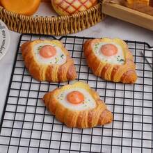 1pc Soft Slow Rebound Realistic Egg Tart, Bite Into The Flowing Egg Yolk Layered Cake, Sweet Dessert Squeeze Toy, Home Decor Display Sample