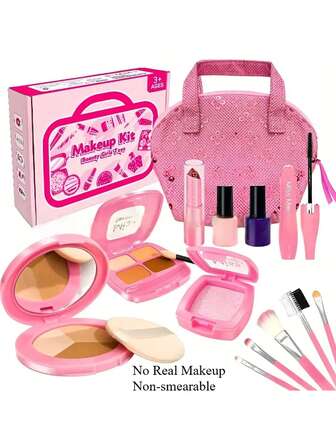 Juego de juguetes de maquillaje de juego de roles para niños, accesorios de vestir de maquillaje para niñas