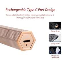 女士USB充电式四合一电动剃须刀：面部、身体、眉毛和比基尼线修剪器，温和高效的修容套装 - 金色 - 查看 11