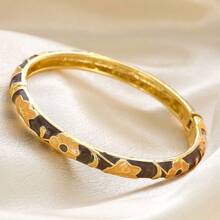 1pc Fashionable New Bohemian Style Gold-Plated Cloisonne Enamel Bracelet Jewelry, Suitable For Girls And Women - Round - View 21