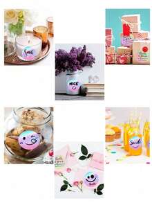 1 Rolls 500pcs/Roll Holographic Rainbow Smiling Face Sticker Labels, Round Stickers For Scrapbooking, Book, Stationery, Gift, Cookie, Cake Packaging, Waterproof Envelope Seals, Wedding Stickers, Small Business Supplies - Multicolor - View 6