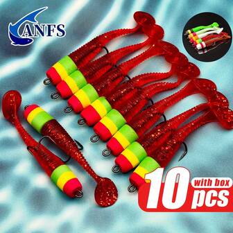 10pcs Euro Soft Artificial Fishing Bait Set-PVC Fishing Lure For Perch, Pike, Carp