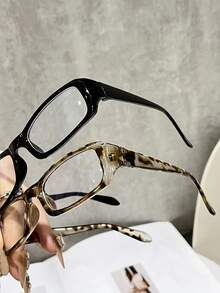 1/2pcs Women Multicolor Plastic Geometric Full Frame Modern Simple Style Classic Stylish Casual Style Clear Glasses Combination For Back-To-School Essentials Reading Business Casual Woman Fashion Accessories - Clear - View 5