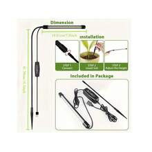 360° Lampe de culture LED à spectre complet avec col de cygne, 3 modes d'éclairage et 10 niveaux de gradation, minuterie 6/9/12H, convient pour les plantes en pot d'intérieur comme les succulentes et les cactus manquant de lumière du soleil, fournit des nutriments pour la croissance - Noir - Voir 3