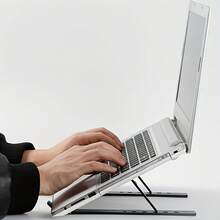 One-Piece Adjustable Laptop Stand - Portable Foldable Cooling Base, Suitable For Desktops And Tablets, Compatible With All Laptops, 10-Level Height Adjustment, Durable ABS Material, Laptop Stand |   Adjustable Stand |   Durable ABS Stand, Portable Workstation Setup, Tablet Desktop Stand, ABS Laptop Stand, Laptop Height Adjuster, Compact Computer Accessories, Durable Stand, Technology Professionals - Black-10格 - 查看 12