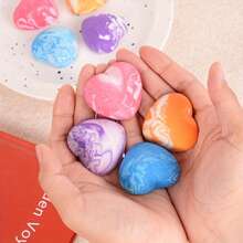3/6/9pcs Random Color Heart Marble Pencil Erasers - Macaron Colors And Vibrant, Durable Rubber, Suitable For School And Office, Smooth Design, Precise Erasing, Gentle On Paper, Great For Students, Teachers, Artists, Christmas Stocking Stuffers, Christmas Decorations, Christmas Gifts