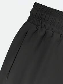 cimmuovere 女士/哺乳裤，舒适裤子，纯色简约多口袋拉链裤 - 黑色 - 查看 7