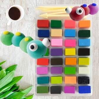 32 colores de arcilla suave, arcilla polimérica, set de arcilla para modelar - 10g por color, incluye una variedad de arcilla suave, arcilla polimérica, arcilla para modelar