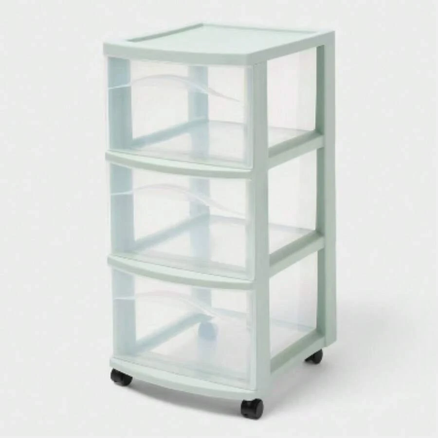 3 Drawer Medium Cart - Brightroom™ - Daydream Green - View 1
