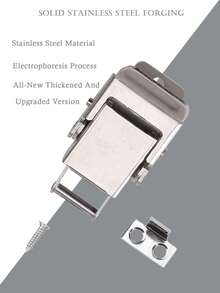 Silver,Thickened And Upgraded Version With Spring Buckles, Minimalist Style, Waterproof And Rustproof, Suitable For Home Cabinets,Suitable For Toolboxes, Wooden Boxes, And Cabinet Doors,With Installation Screws Included As A Bonus
