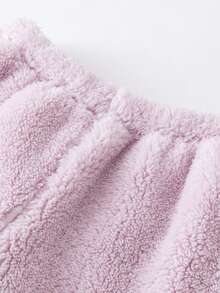 mini bala 2025款少女抓绒家居服套装，亲子装 - 橡皮粉 - 查看 8