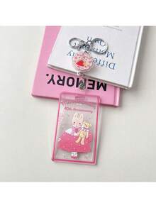 1pc Transparent Card Holder, Cute Rabbit Design, Expandable, Fashionable Kawaii Aesthetic, Suitable For Student ID, Campus Card, Gift - Multicolor - View 8