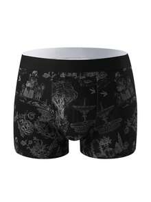 6pcs Men's Underwear, Landscape Painting Print Series, Breathable Comfortable Boxer Briefs, Fashionable Sports Shorts, Men's Casual Durable Underwear For Daily Wear - Multicolor - View 2