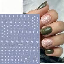 4 Sheets 3D Valentine's Day Minimalist Black & White Heart Star Nail Art Stickers -Black/White Hearts, Stars, Polka Dots, Striped Lines & Intricate Heart Design Nail Art Decals For Women DIY Nail Decoration - Black and White - View 6